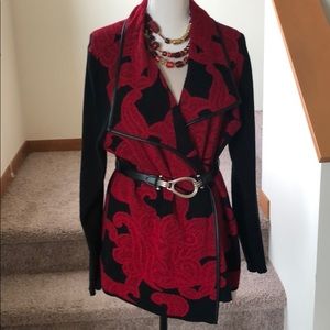 Chico’s Beautiful Red and black design Jacket
